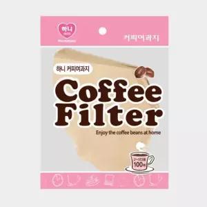 하니 종이펄프 커피 여과지 100매입 (2-5인용) 16cm X 10cm