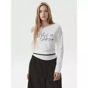[후아유][AK수원점] [후아유] 여성 One-Shoulder Long Sleeve T-shirt(F) WHLAG3827F