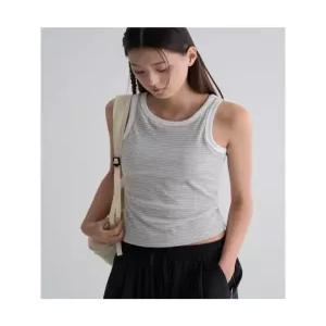 에잇세컨즈 캡내장 잔스트라이프 나시탑 그레이 356642CM53 6721726
