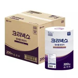 유한킴벌리 크리넥스 천연펄프 2겹 점보롤 대용량 업소용 화장지 200m 16롤 1박스 45390 456064