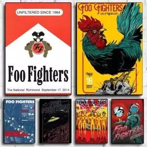 Foo Fighters 밴드 포스터 HD 아트 스티커 벽 방수 홈 거실 침실 바 미적 장식