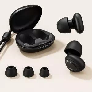 (색상:블랙(Black))소음 감소 차단 실리콘 이어플러그 수면 집중력 향상 잘 들리는 귀마개 마게 이어 학습