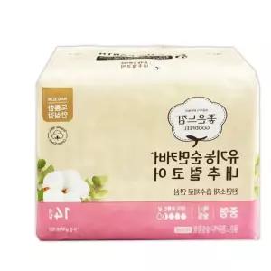 좋은느낌 순면커버 생리대 14P 중형 체내형생리대 위생용품 여성용품 맨스 742E8