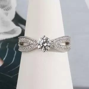 [샤밍주얼리]5부 다이아 몬드 반지 천연 우신 G SI2 볼드 리본 예물 프로포즈 솔리테어 결혼 기념일