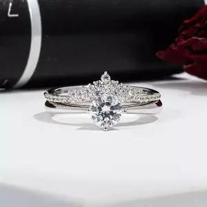 [샤밍주얼리]5부 다이아 반지 천연 우신 GIA 베이직 크라운 가드링 쌍지 예물 프러포즈