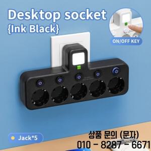 EU 플러그 콘센트 4구 멀티탭 벽면 전원 스트립 소켓 2개 USB 포트 타입 C 연장 코드 없음 최대 2500W 출력
