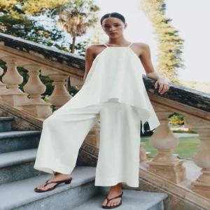 ZARA 홀터넥 스트랩 점프수트 - 스크래치 화이트 8695/391/251