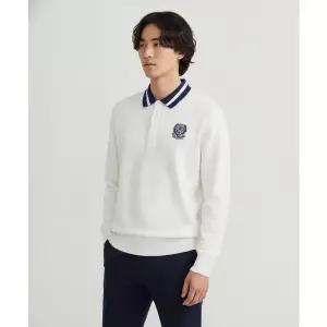 POLO 폴로 RALPH LAUREN 윔블던 코튼 폴로 칼라 스웨터-화이트