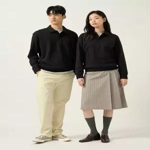 [빈폴멘]더블니트 칼라넥 스웨트 셔츠  블랙 (BC5841C015)