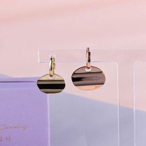 샤밍 웨이브 코인 10mm 12mm 딸랑이 귀걸이 14k