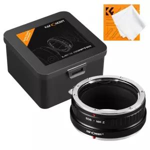 KnF EF-NIK Z 변환 어댑터 캐논 EF 렌즈-니콘 Z 바디 _무반사코팅 (뒤캡옵션) Canon EOS lens to Nikon Z  adapter ( cap option)