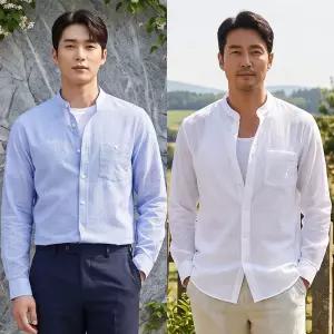 쟌피엘 시어서커 차이나 긴팔셔츠 여름 남방 와이셔츠