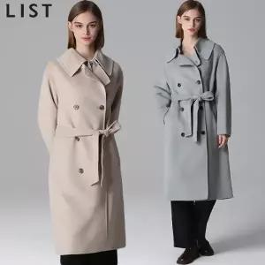 [리스트(LIST)] 울 와이드 카라 더블 핸드메이드 코트 (택가격:558000원)