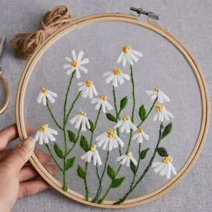 DIY 십자수 패키지 프랑스 자수 꽃 도안 세트 국화