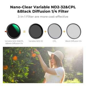 K&F 3in1 필터 ND CPL 블랙 확산 1/4 ~ 미스트 프로 다기능 67mm