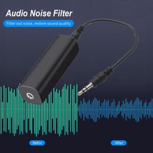 스피커 라인 3.5mm Aux 오디오 잡음 필터 접지 루프 차단기 자동차 스테레오 시스템 홈 제거