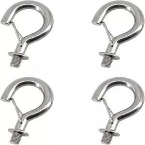 Faspiroty 4Pcs M8 304 스테인리스 스틸 물음표 걸이 후크 볼트 훅과 스프링 버클 연결 천장 해먹 샌드백