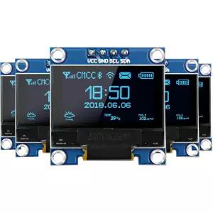 아두이노 라즈베리 파이 ESP32 호환 발광 OLED 스크린 보드 OLED 디스플레이 모듈 128x64 픽셀 I2C SSD1306