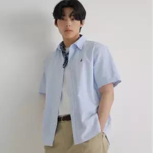 [백화점 정품] 빈폴 25SS 옥스포드 반소매 셔츠 - 스카이 블루 (BC6365C11Q)