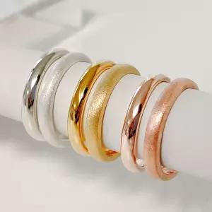 925실버 기본 앵게이지 은 반지 유광 샌딩 무광 커플링 3mm (1-25호)