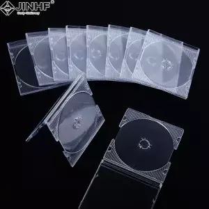 5/10개 8cm CD DVD 박스 투명 단일 보관함 케이스 빈 플라스틱