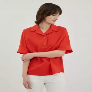 [올리비아로렌]오픈 카라 블라우스_VOCNS4M4441_KG