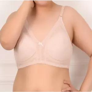 여성 꽃무늬 빅사이즈 노와이어 브라  95B(3XL) 스킨 노와이어브라
