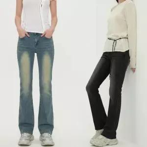 친절한탄씨 여성 로우라이즈 부츠컷 데님 플레어 청바지 여성골반바지 여성스판부츠컷