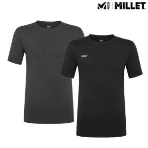 [아웃도어스/밀레]MILLET MG01 밀레 반팔라운드 티셔츠 1+1 2팩 검정차콜 기능성 쿨 티셔츠 _MIVUT462
