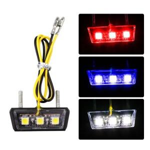 12V 미니 오토바이 LED 번호판등 오토바이 LED 후미등 번호 표시등 범용 오토바이 플라스틱 백색 표시등