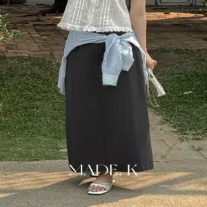 누벨 데일리 코튼 슬릿 롱 스커트 여름 여성 데일리룩 출근룩 h라인스커트 코튼치마