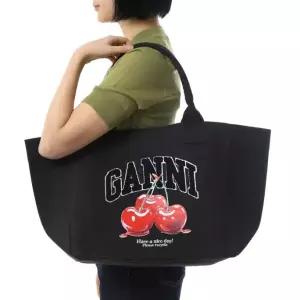 GANNI 26SS BLACK MEDIUM CHERRY TOTE B2110038 252 블랙 미디엄 체리 토트 백 4129833
