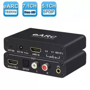 HDMI확장기 젠더 192Khz HDMI eARC ARC 오디오 추출기 to RCA 변환기 DTS Dolby Atoms AC3 LPCM Fiber 디지