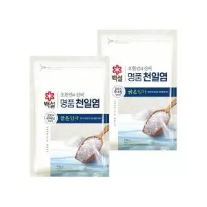 백설 명품 천일염 오천년의 신비 굵은입자 소금 3kg x2개