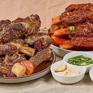 궁중식 대왕 소갈비찜 매운맛 1.2kg 2팩 왕갈비찜 소갈비 양념갈비찜 간편조리 밀키트