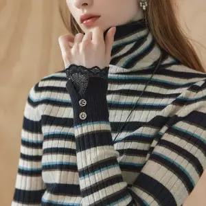 (백화점상품) 마쟈 멀티 스트라이프 니트 목폴라티 ZB11QK023ON