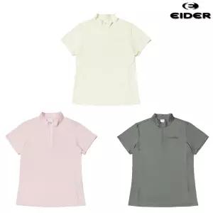 [롯데백화점]아이더 [최초가:99,000원] 여성 아이스 조직 반팔 짚업 티셔츠(흡습,속건,등산) DWM24206