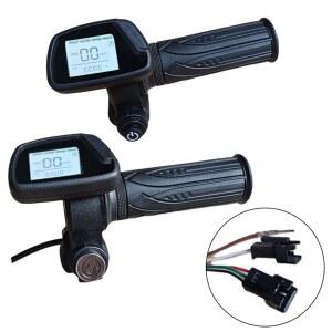 전자 자전거 전자 스쿠터 속도 제어 엄지 가속기 용 LED 디스플레이 5 핀 홀 스로틀이있는 48V 전기 BikeThrottle 핸들