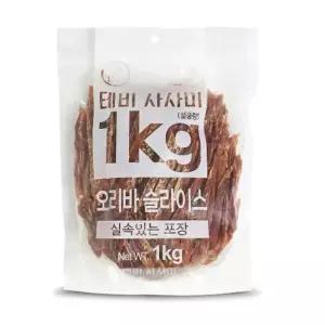 [제이큐]강아지간식 1kg 오리바슬라이스 사사미오리 강아지먹거리