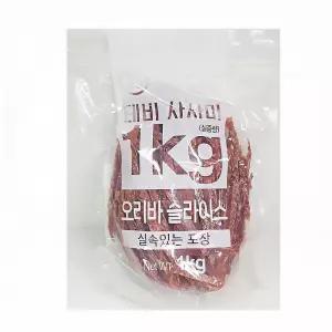 오리 슬라이스 간식 1kg 대용량 실속팩 강아지건강한육포 애견수제간식 본능 애완동물 반려견