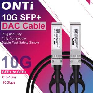 ONTi 10G SFP 트윈액스 케이블 다이렉트 어태치드 코퍼 DAC 패시브 케이블 0.5 7M 시스코 마이크로틱 HP 인텔 등 스위치와 호환