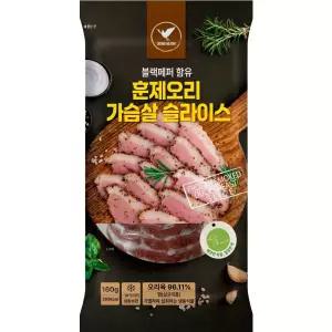 가슴살 훈제오리롤 오리 편의점고기 훈제오리슬라이스 흑후추 160gX6봉