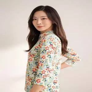 크로커다일레이디 번수차 플라워프린트 7부 티셔츠_CLEMTS207 444172 크로커다일 레이디