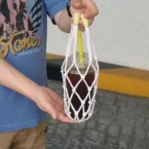 휴대용 네트 텀블러백 물병 파우치 그물 가방