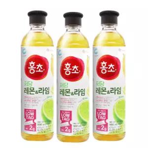 청정원 홍초 저당 레몬 라임 900ml 3개