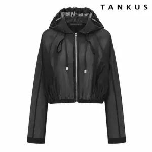 [탱커스] 시스루 후드 크롭 집업 긴팔 자켓 (TY2JK016L0)