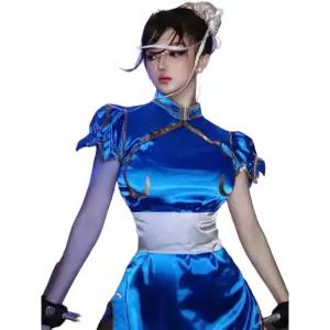 춘리 코스프레 의상 스트리트파이터 코스튬 캐릭터 꾸미기 원피스