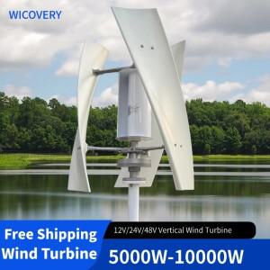 저소음 5000W 10KW 수직축 풍력 터빈 발전기 50Hz 3상 오프그리드 시스템용 220V 가전제품