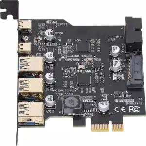 Tangxi PCIe to USB 3.2 Gen 2 카드 5개의 포트 Type A 3개 및 C 2개 20Gbps 대역폭을 지원하는 PCI 확장