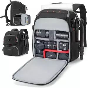 사진가를 위한 BAGSMART 카메라 가방 최대 15.6인치 노트북까지 수납 가능 DSLR/드론/삼각대 케이스 빗물